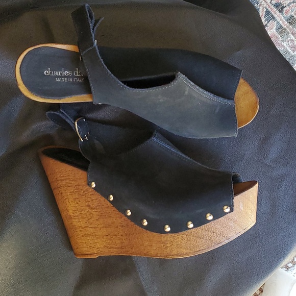 Charles David Tahnee Suede Black Size 8 Platform - Picture 3 of 4